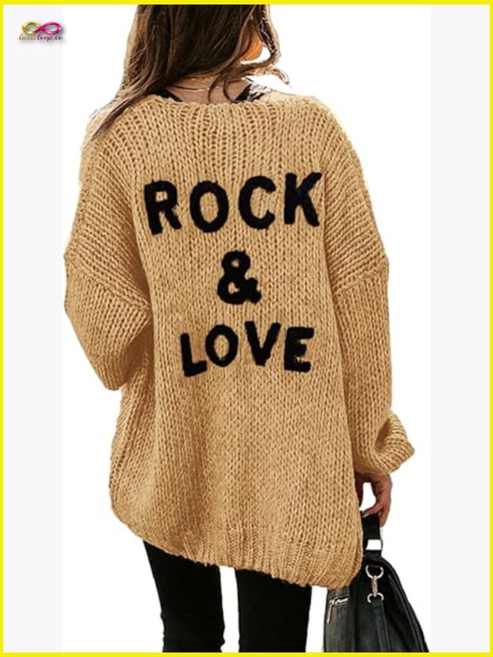 Oversized Open Front Knit Cardigan Long Sleeve Draped Coat Outerwear Sweater